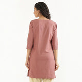 Vestido Corto Escote V Manga Tres Cuartos
