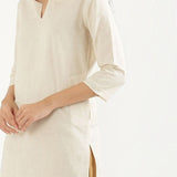 Vestido Corto Escote V Manga Tres Cuartos