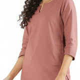 Vestido Corto Escote V Manga Tres Cuartos