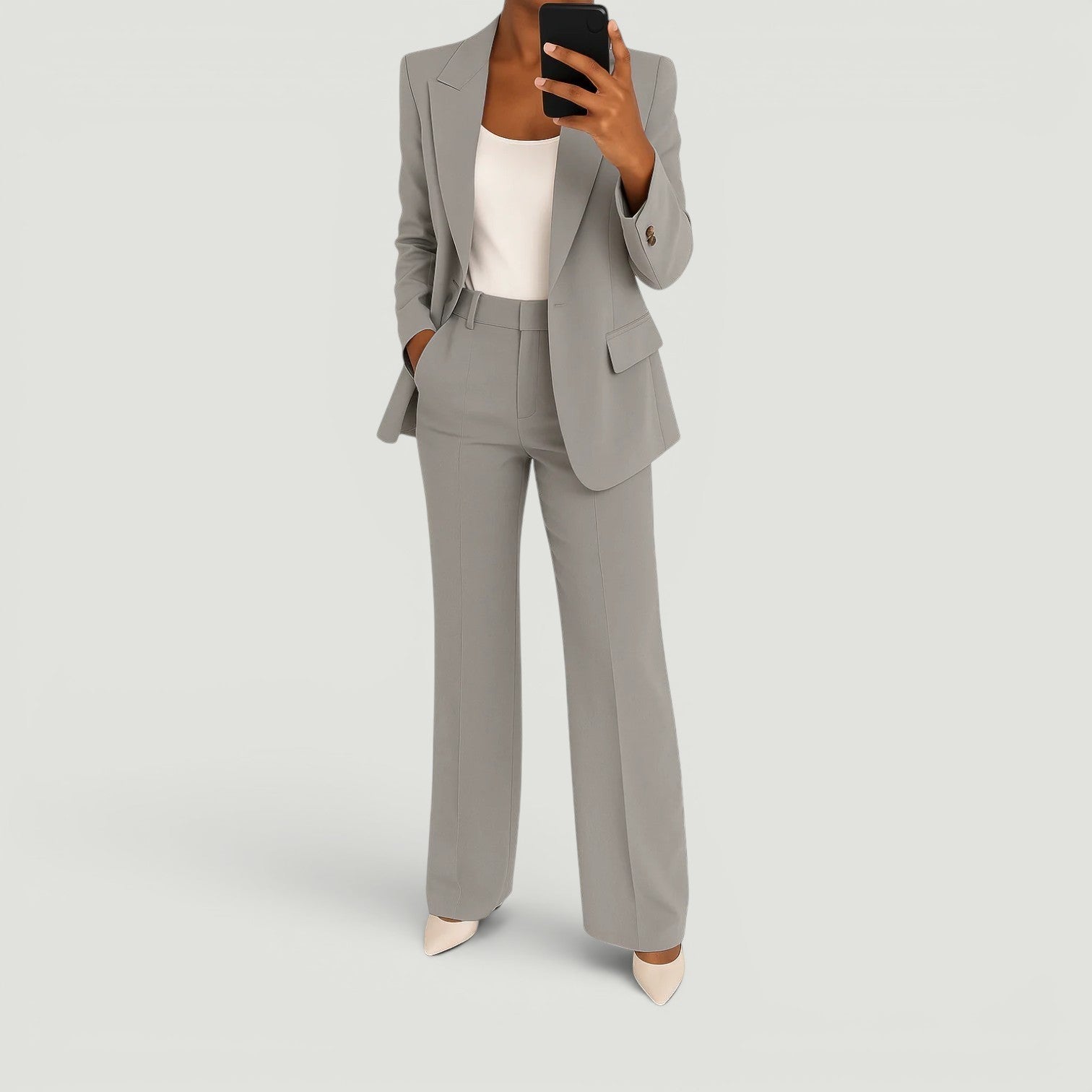 Conjunto Blazer Pantalón Straight Mujer Sastre