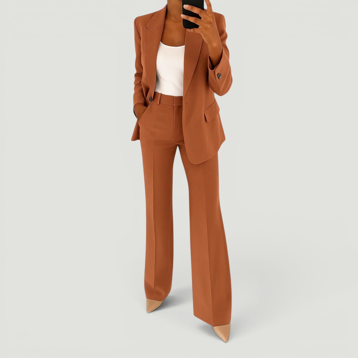 Conjunto Blazer Pantalón Straight Mujer Sastre