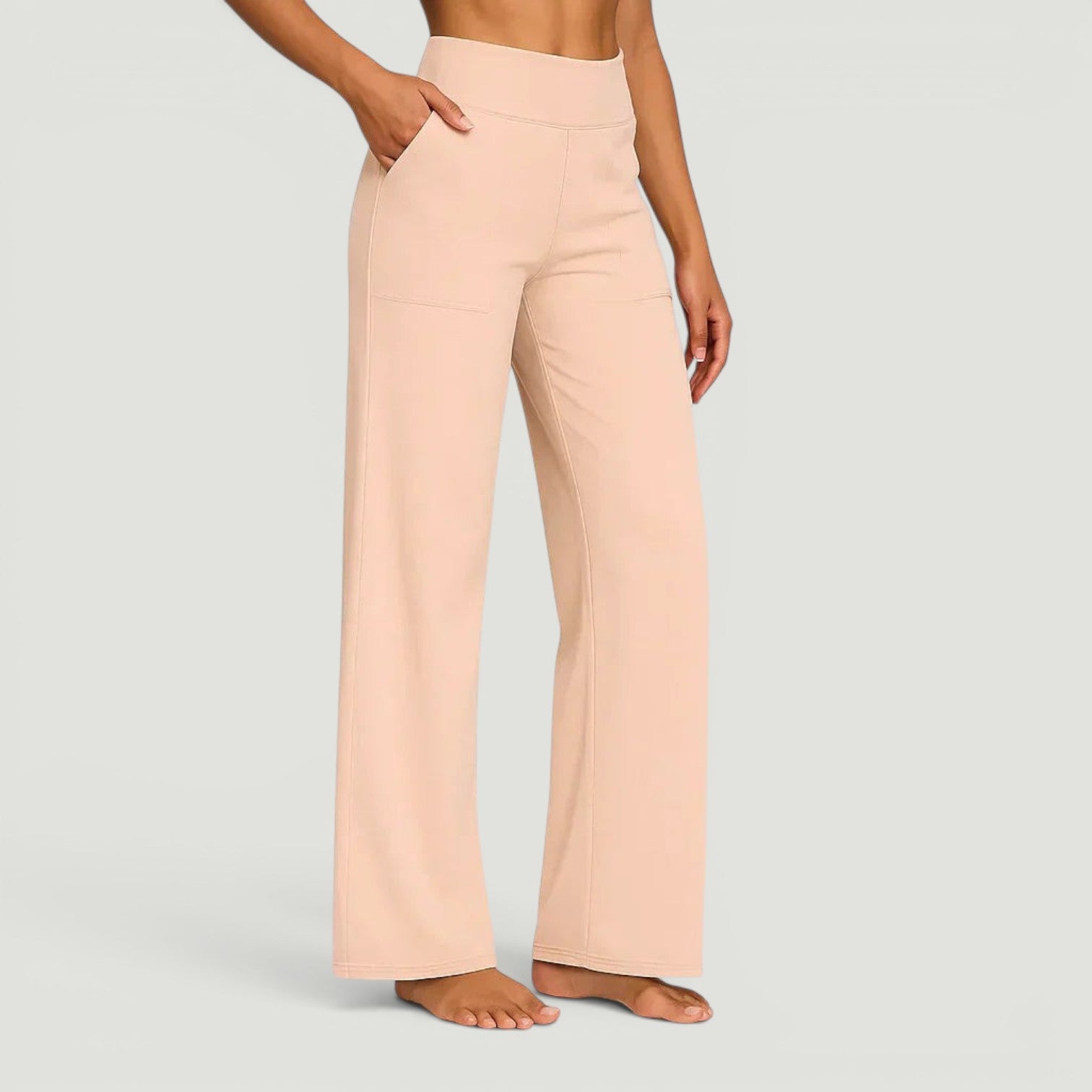 Pantalón Mujer Yoga Cintura Alta Wide Leg Scuba