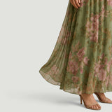 Vestido Largo Halter Florales Cuello Alto