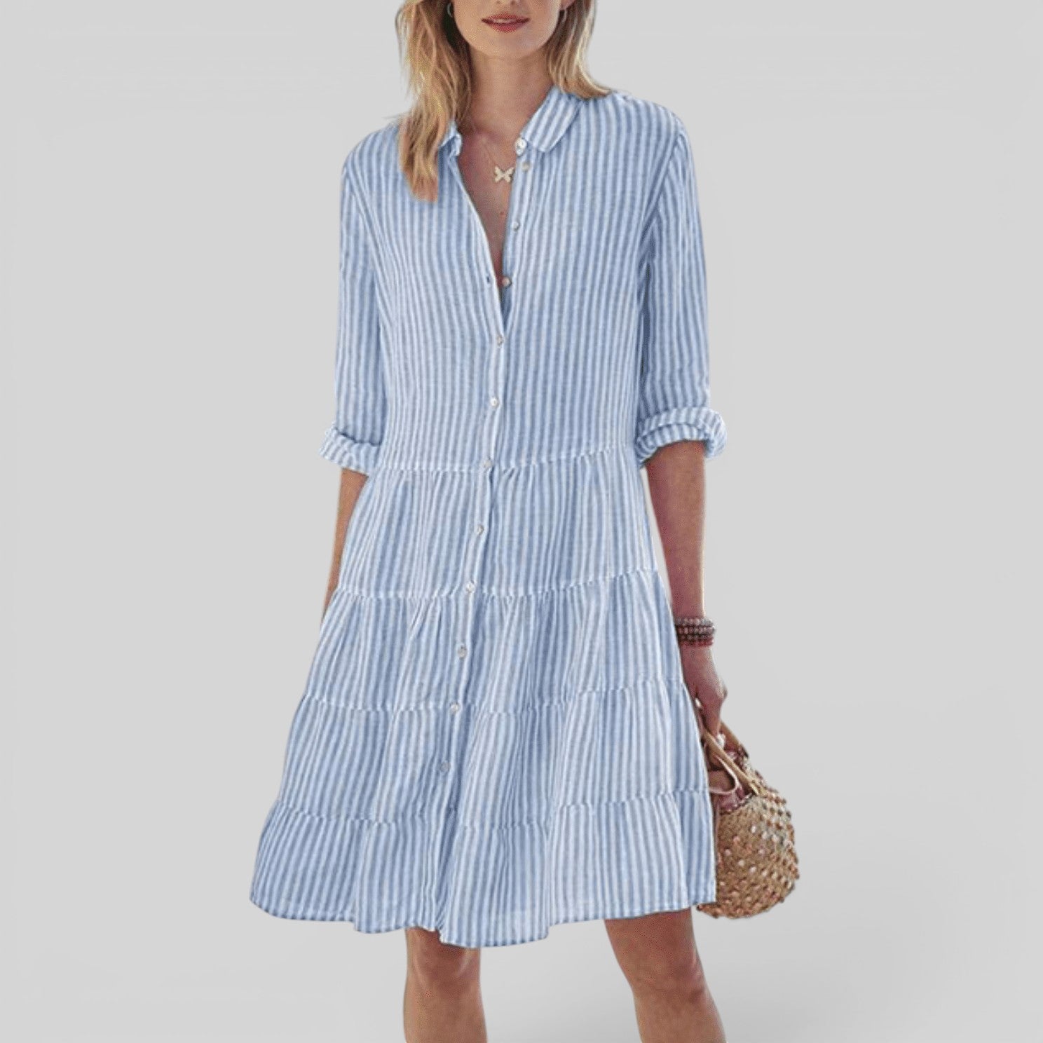 Vestido Midi Rayas Verticales