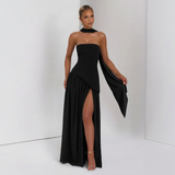 Vestido de Fiesta Bustier Choker Abertura