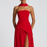 Vestido de Fiesta Bustier Choker Abertura