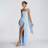 Vestido de Fiesta Bustier Choker Abertura