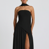 Vestido de Fiesta Bustier Choker Abertura