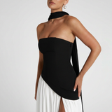 Vestido de Fiesta Bustier Choker Abertura