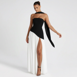Vestido de Fiesta Bustier Choker Abertura