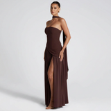 Vestido de Fiesta Bustier Choker Abertura